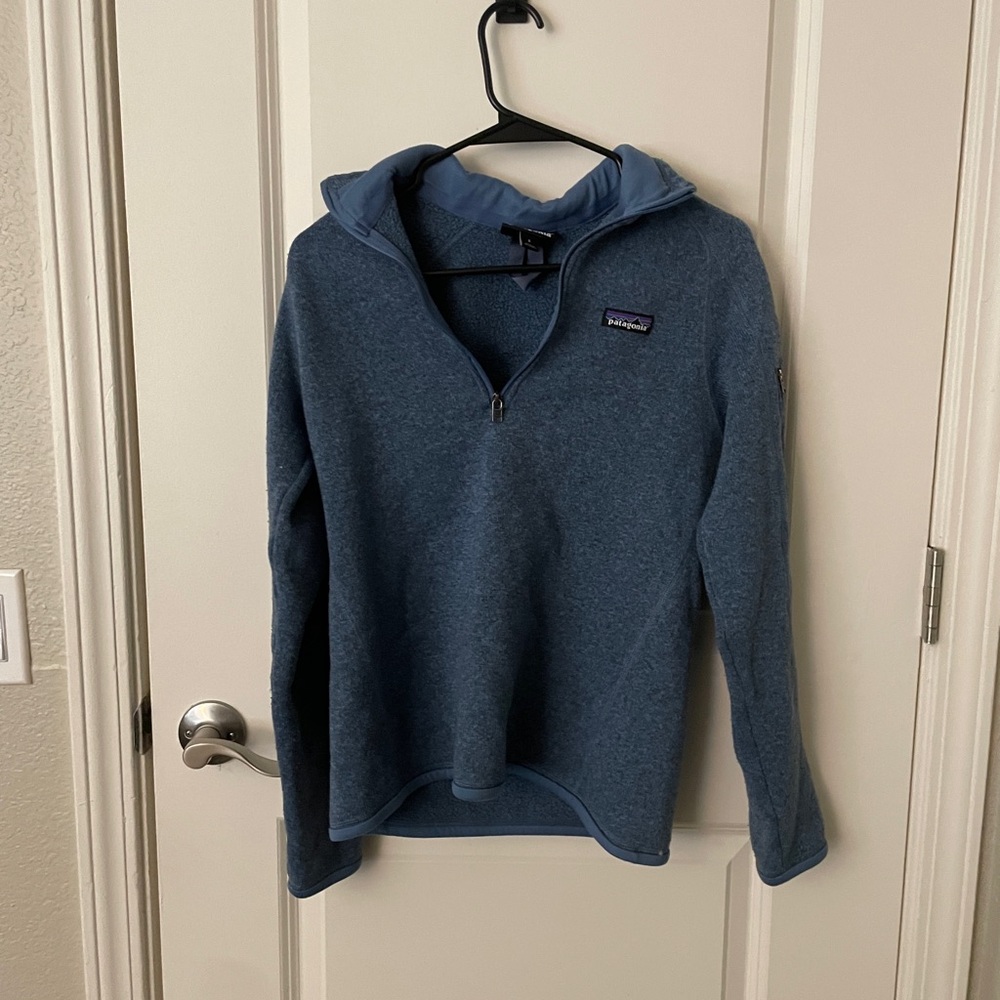 Patagonia Navy Fleece Jacket with Multicolor Logo